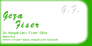 geza fiser business card